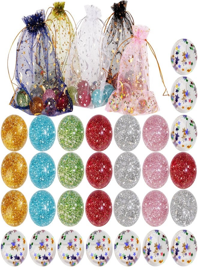 NiToy 30-Pack Glitter Bouncy Ball Set, Includes 20 Glitter and 10 Star Bouncy Balls with 5 Mesh Bags, 1.3" High Bounce Rubber Balls for Kids' Birthday Party Favors, Outdoor Play, Bath-Time Fun & More - Image 1